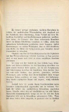 Eine Diphtherieepidemie mit besonderer Berücksichtigung der lokalen Verhältnisse