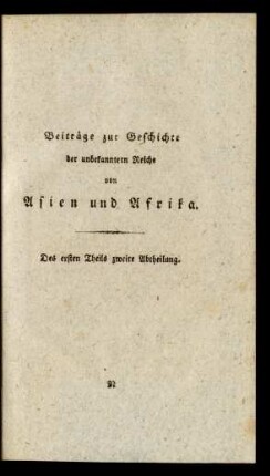 Des ersten Theils zweite Abtheilung