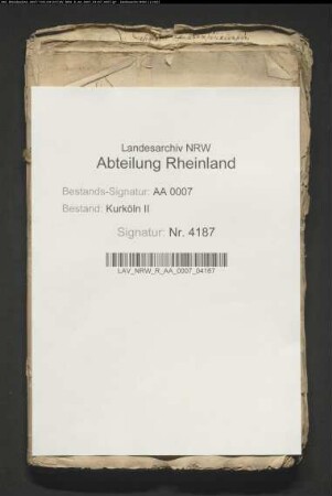 Verzeichnis der in der Jülicher Kiste befindlichen Akten betr. die Gebrechen Kurkölns und Jülich-Berg