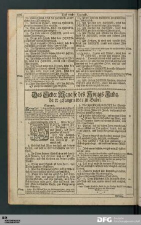 Das Gebet Manasse des Königs Juda, da er gefangen war zu Babel