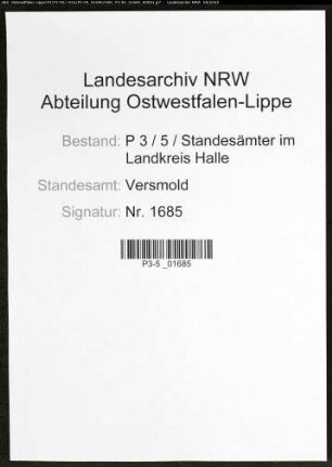 Namensverzeichnis Versmold, Todesfälle