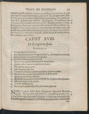 Caput XVIII. De Exceptione spolii