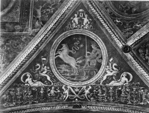 Innendekoration der Sala di Udienza — Deckenmalerei — Planetengottheit Mars
