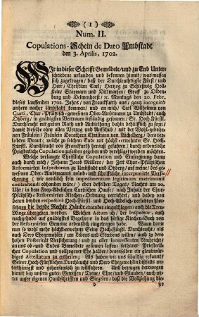 An Ihro Röm. Kayl. auch in Hispanien, zu Hungarn und Böheim Königliche Majestät, Allerunterthänigste Vorstellung und Bitte, Pro Clementissima Restitutione in integrum, In Causa Successionis Holsato-Ploenensis, Anwaldts, Herrn Hertzog Friedrich Carls zu Schleßwig : Mit Beylagen sub Num. 1. biß Num 35. inclusivè