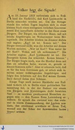 Völker hört die Signale!