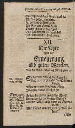 XII. Die Lehre Von der Erneuerung und guten Wercken