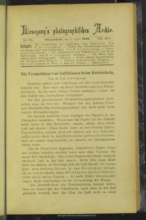 Die Vermeidung von Luftblasen beim Entwickeln