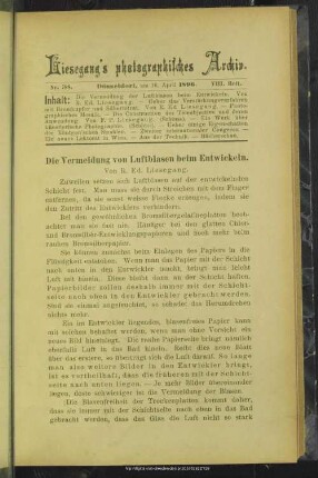 Die Vermeidung von Luftblasen beim Entwickeln