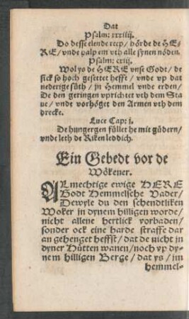 Ein Gebedt vor de Wökener.
