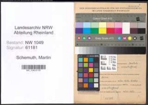 Entnazifizierung Martin Schemuth , geb. 19.02.1894 (Buchhalter)