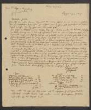 Brief von Friedrich Hofmeister an David Heinrich Hoppe
