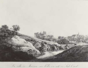 Die Stadt Meißen an der Elbe von Südwesten