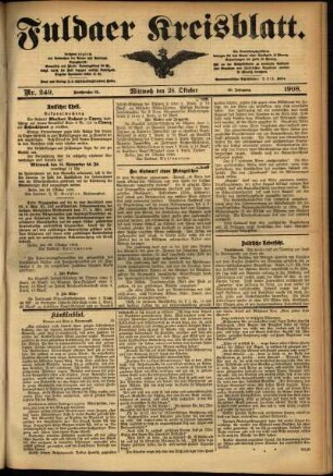 Ausgabe vom Mittwoch, den 28. Oktober 1908.