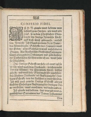 Confesio Fidei.