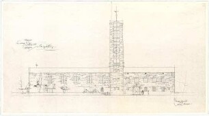 Gsaenger, Gustav; Amberg - Süd (Bayern); Ev. Erlöser Kirche - Vorprojekt, Nordseite (Ansicht)
