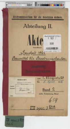 Haushalt 1924: Baumittel für Besatzungsbauten: Bd. 2