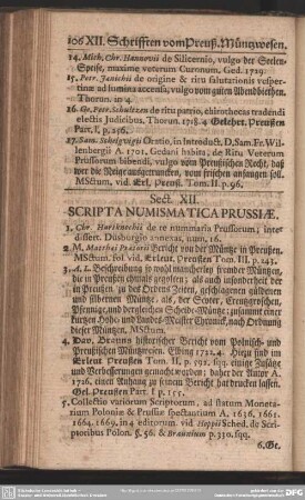 Sect. XII. Scripta Numismatica Prussiae