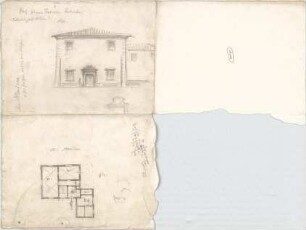Hildebrand, Adolf von; Nemisee (Latium, Italien); Hausentwürfe - Grundriss, Ansicht, Detail