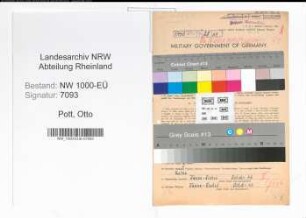Entnazifizierung Otto Pott, geb. 23.08.1903 (Postsekretaer)