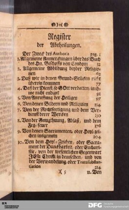 Register der Abtheilungen