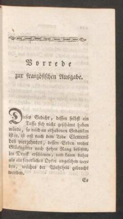 Vorrede zur französischen Ausgabe.