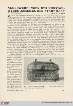 6: Neuerwerbungen des Kunstgewerbe-Museums der Stadt Köln