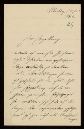 26: Brief von Fritz André an Gottlieb Planck, Marburg, 13.6.1900