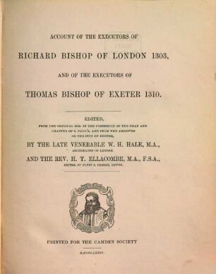 Account of the executors of Richard bishop of London 1303, and of the executors of Thomas bishop of Exeter 1310