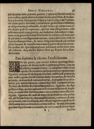 Pars septima & ultima Pandectarum.