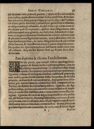 Pars septima & ultima Pandectarum.