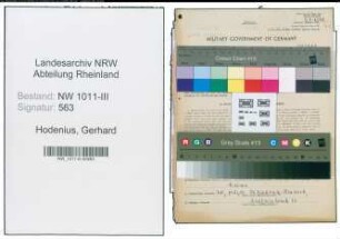 Entnazifizierung Gerhard Hodenius , geb. 25.10.1884 ()