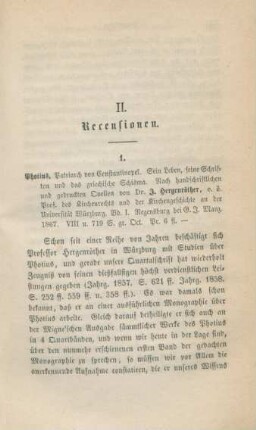 251-262 [Rezension] Hergenröther, Joseph, Photius Patriarch von Constantinopel; 1. Band