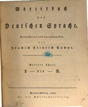 Wörterbuch der deutschen Sprache. 3, L bis R