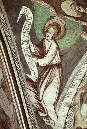 Christus, Maria, Kirchenväter, Evangelistensymbole und Engel mit den Leidenswerkzeugen