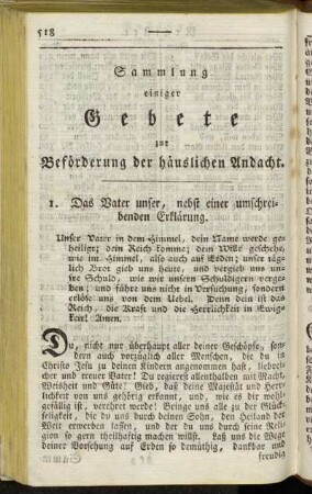 Sammlung einiger Gebete zur Beförderung der häuslichen Andacht.