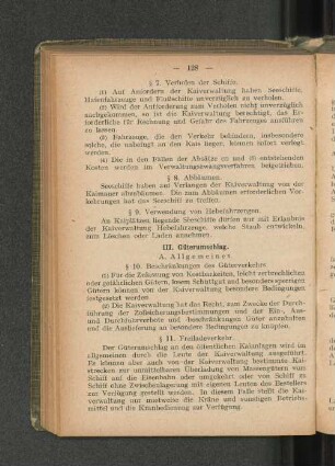 III. Güterumschlag.