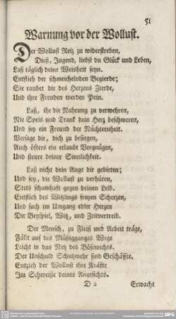 Warnung vor der Wollust