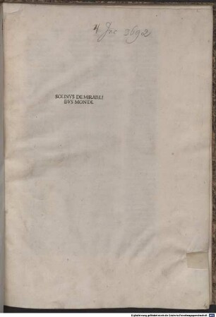 Polyhistor sive de mirabilibus mundi