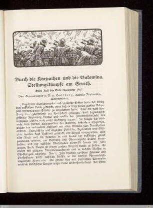 Durch die Karpathen und die Bukowina. Stellungskämpfe am Sereth