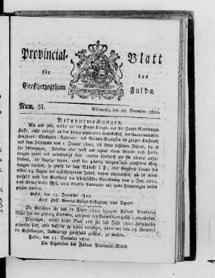 Num. 51, Ausgabe vom 20. Dezember 1820