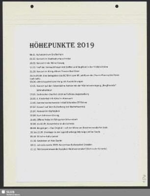 Höhepunkte 2019