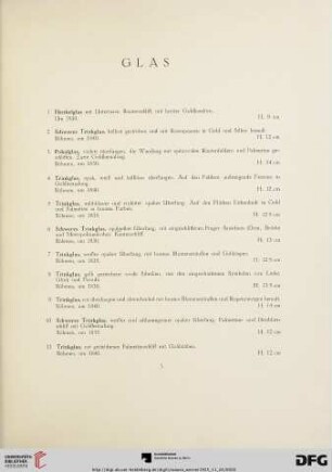 Glas, Porzellan, Keramik (Nr. 1-114)
