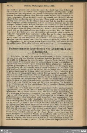 Photomechanische Reproduction von Kunstwerken aus Staatsmitteln