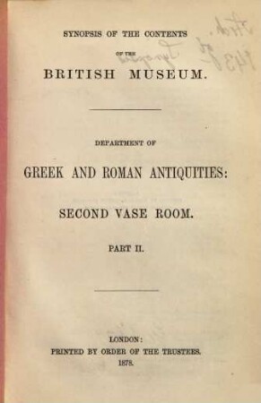 A guide to the second vase room in the Department of Greek and Roman Antiquities : British Museum, Part 2