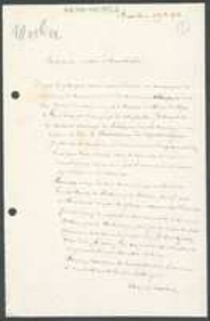 Brief von Barthélemy-Charles Du Mortier an Jakob Singer