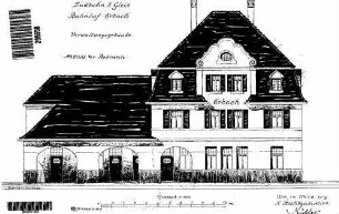 Erbach (Württ): Empfangsgebäude Bahnansicht