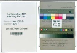 Entnazifizierung Hans Wilhelm Birschel , geb. 16.12.1922 (Angestellter)