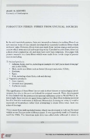 Forgotten fibres: fibres from unusual sources