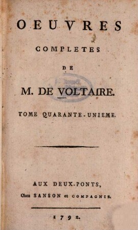 Oeuvres Complètes De M. De Voltaire, 41. Politique Et Législation ; T. 3