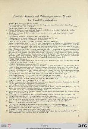 Gemälde, Aquarelle und Zeichnungen neuerer Meister des 19. und 20. Jahrhunderts (Nr. 1-107)
